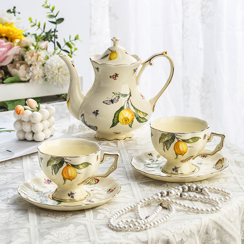 Lemon Tea Coffee - Set Teh Gaya Pedesaan Eropa, Teko