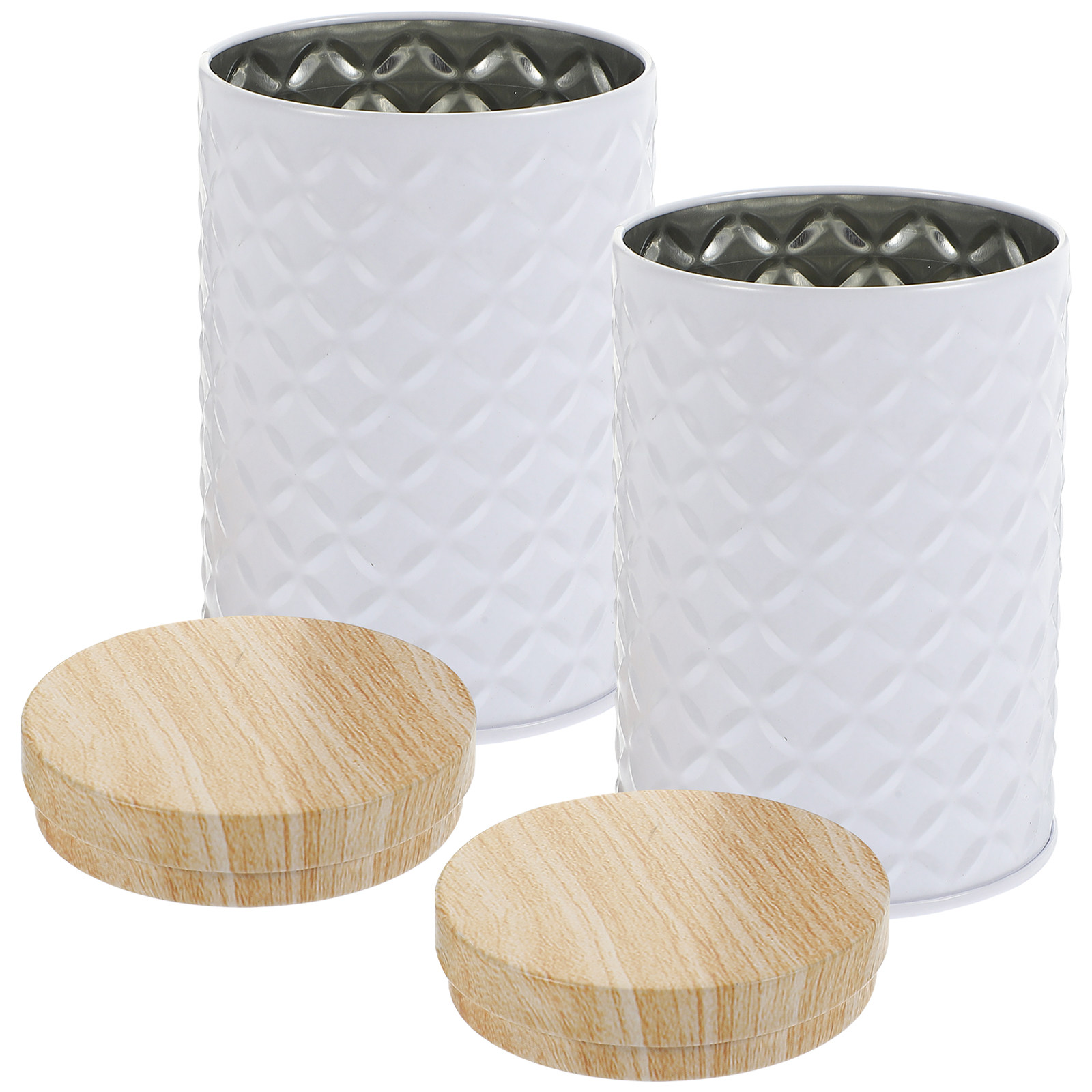 Coffee Tea And Sugar Canisters - 2 Buah Wadah Penyimpanan dari Plat