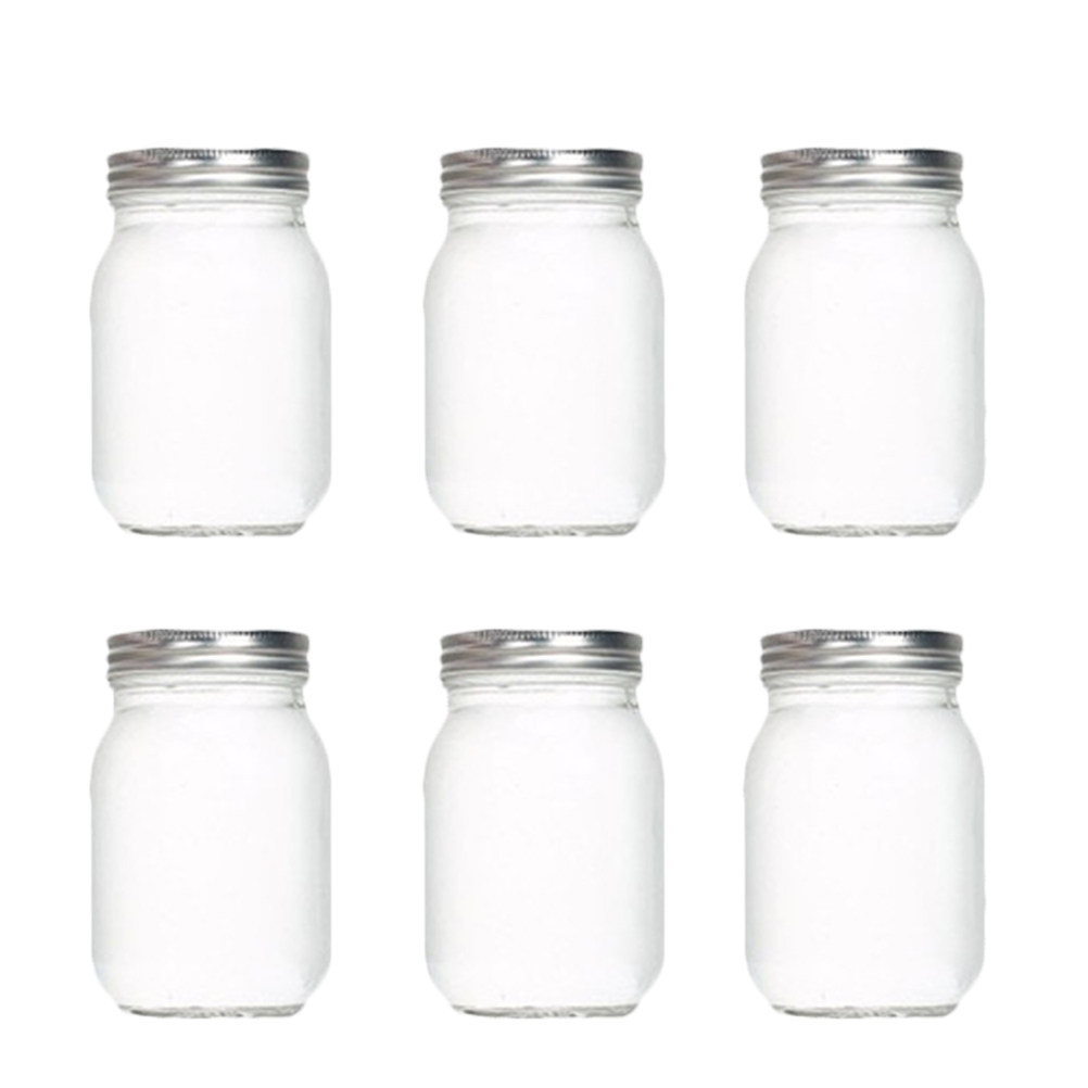 Coffee Tea Jars - 6 Buah Stoples Kaca Bulat Transparan