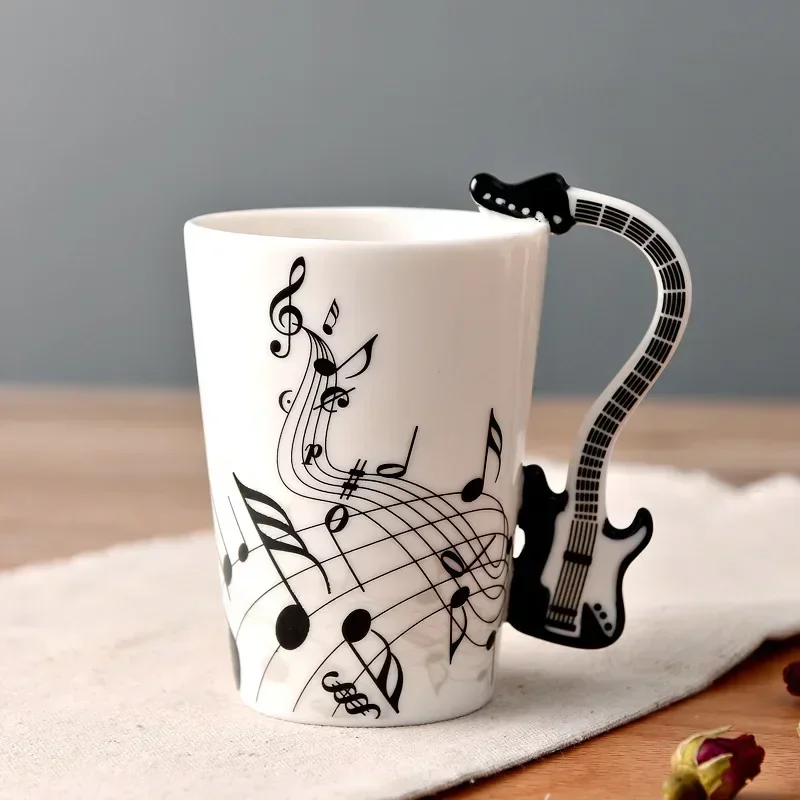 Lemon Tea Coffee - Cangkir Musik Unik Berbentuk Gitar Keramik,