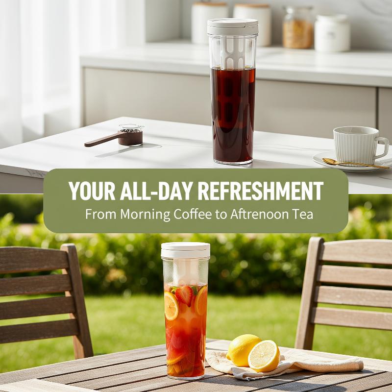 Cold Brew Bottle - Pembuat Kopi Manual 1L dengan Pegangan,