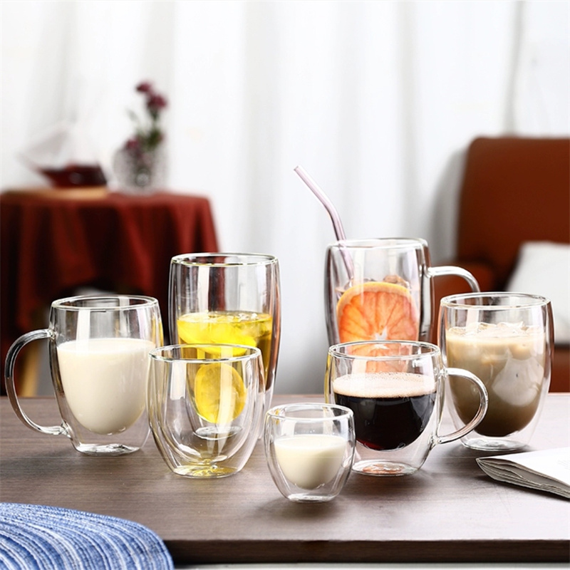 Lemon Tea Coffee - Mug Kaca Dinding Ganda Transparan dengan