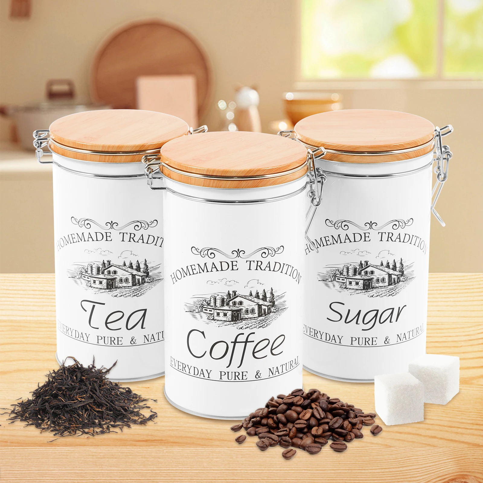 Coffee Tea Jar Set - 3 Buah/Set Kaleng Gula Kopi Teh