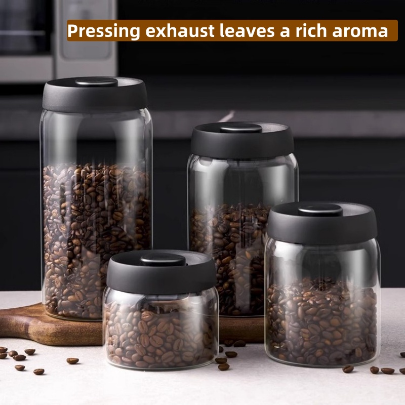 Coffee Tea Jars - Pot kopi tutup Hitam Multi kapasitas,