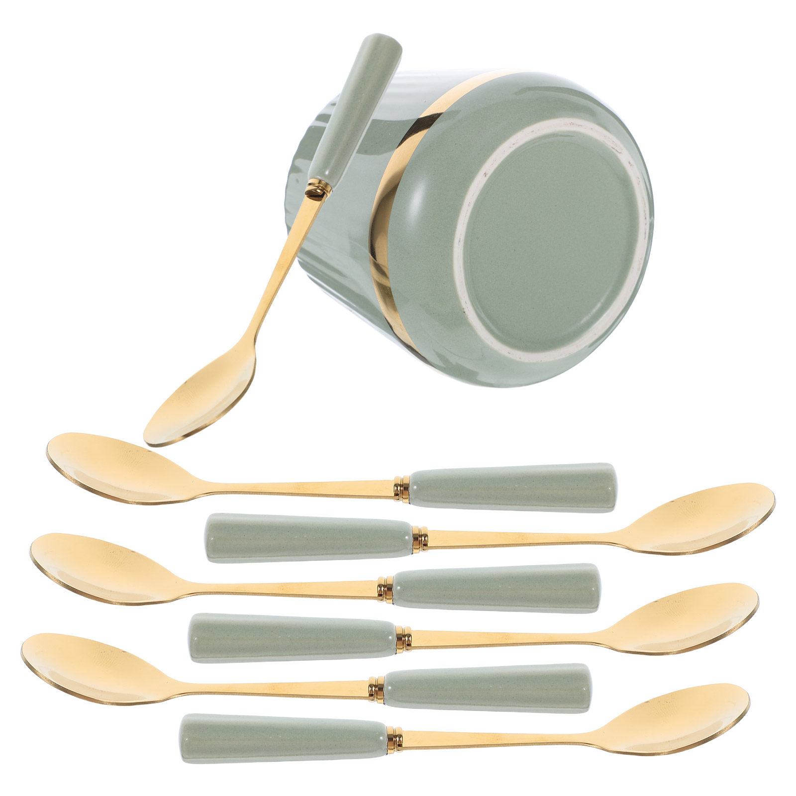 7Pcs Set Sendok Kopi Mini untu - Coffee Tea Jar Set ulasan dan harga