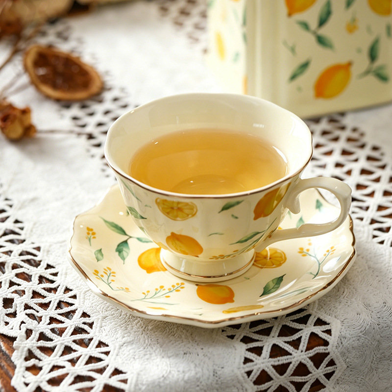 Cangkir Kopi Keramik Motif Lem - Lemon Tea Coffee ulasan dan harga