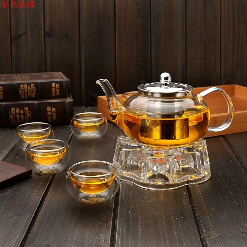 600/800 Ml Tahan Panas Kaca Te - Coffee Tea Jar Set ulasan dan harga