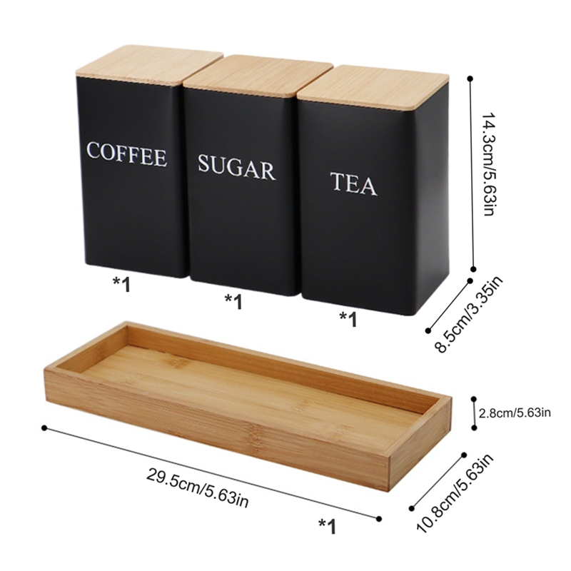 Set 3 Buah Wadah Teh Kopi Gula - Coffee Tea Jar Set ulasan dan harga