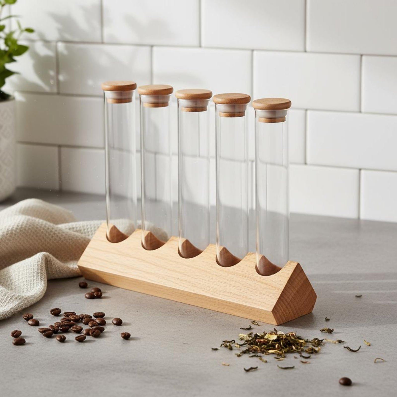 Set Wadah Tabung Kaca dengan R - Coffee Bean ulasan dan harga