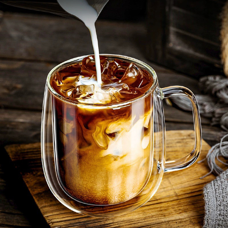 Gelas Kaca Dinding Ganda 350ML - Lemon Tea Coffee ulasan dan harga