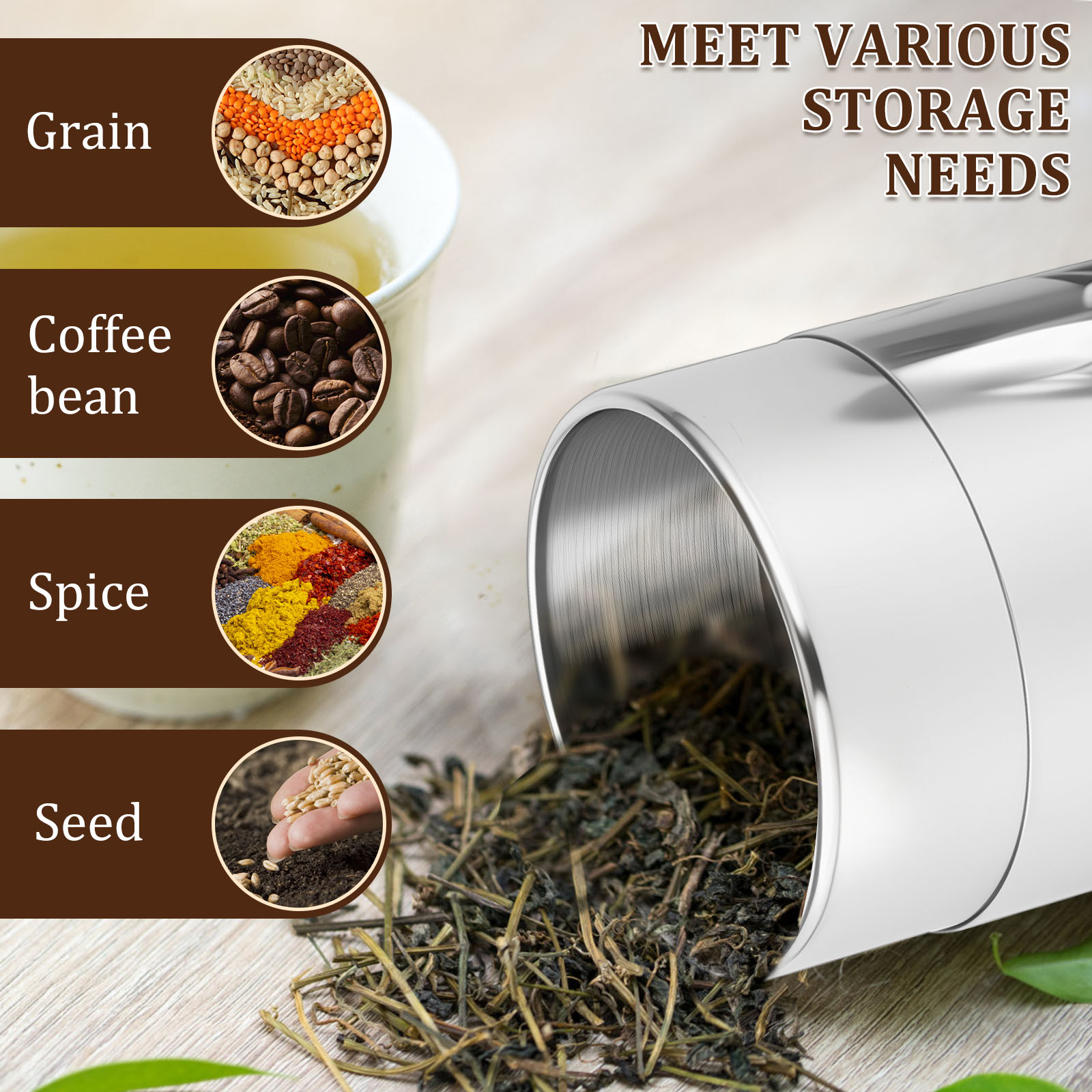 Kaleng Kaleng Daun Teh Baja Ta - Coffee Tea And Sugar Canisters ulasan dan harga