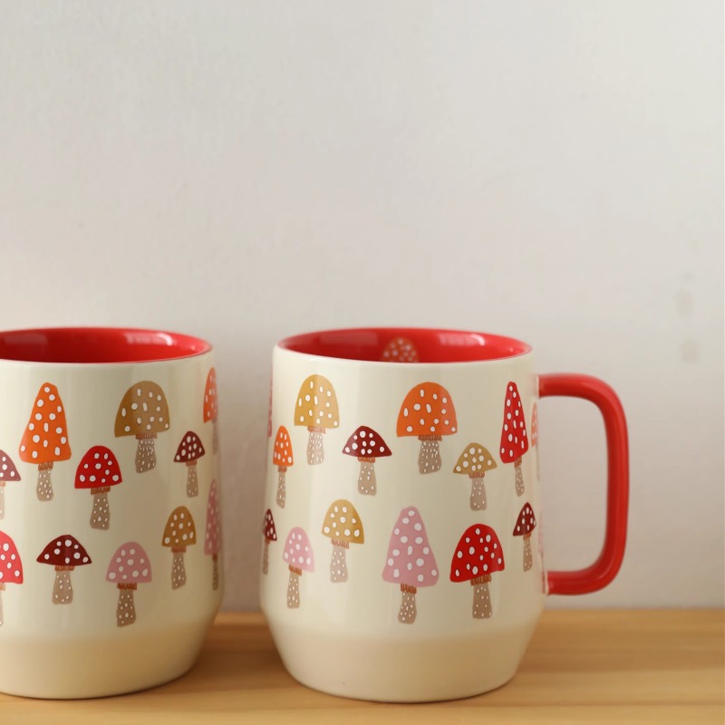 Cangkir Air Jamur Keramik Gaya - Coffee Tea English ulasan dan harga