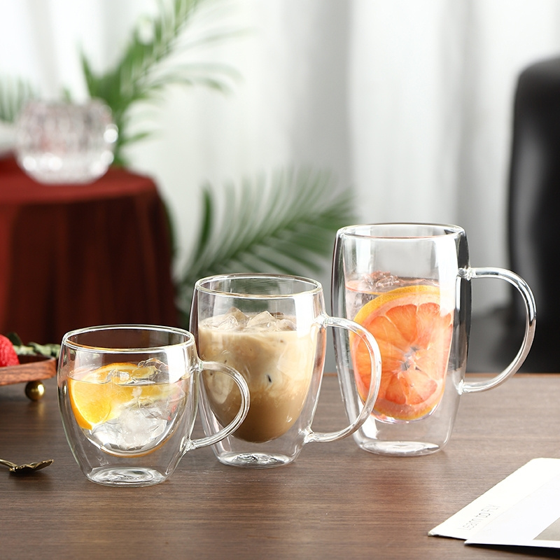 Mug Kaca Dinding Ganda Transpa - Lemon Tea Coffee ulasan dan harga