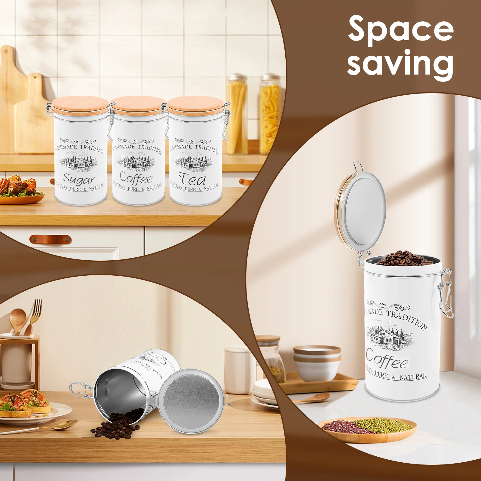 3 Buah/Set Kaleng Gula Kopi Te - Coffee Tea Jar Set ulasan dan harga