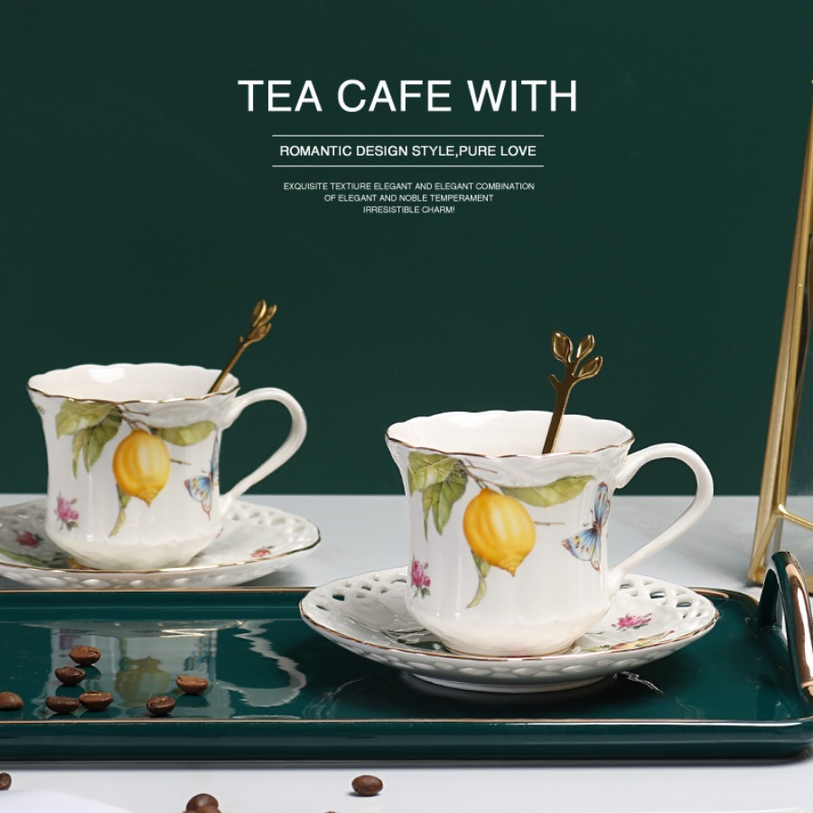 Set Cangkir Teh Gaya Eropa, Ca - Lemon Tea Coffee ulasan dan harga